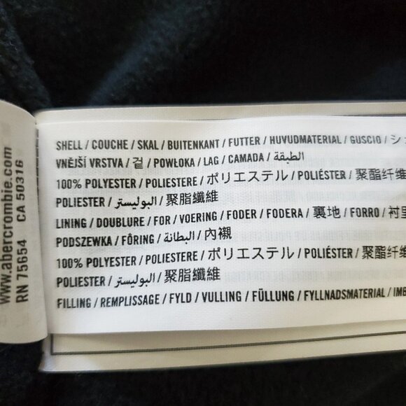 Hollister Men’s Fleece-Lined Full Zip Hooded Puffer Jacket Slate Tie-Dye - Small - Picture 14 of 15